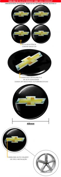 Jogo Emblemas Chevrolet Gm Calota Roda Esportiva